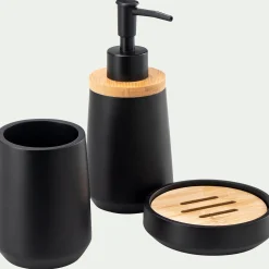 Porte brosse à dent en polyresine - noir