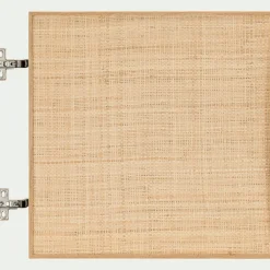 Porte en chêne et raphia avec fond - bois clair