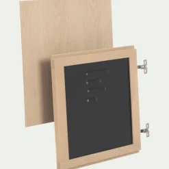 Porte en placage chêne et acier - noir