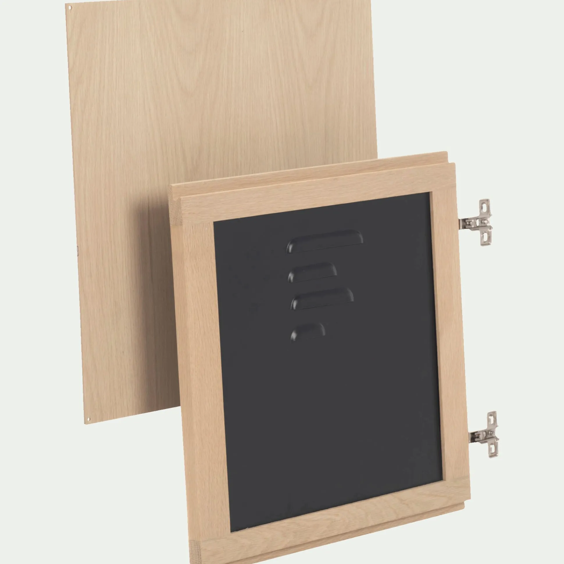 Porte en placage chêne et acier - noir