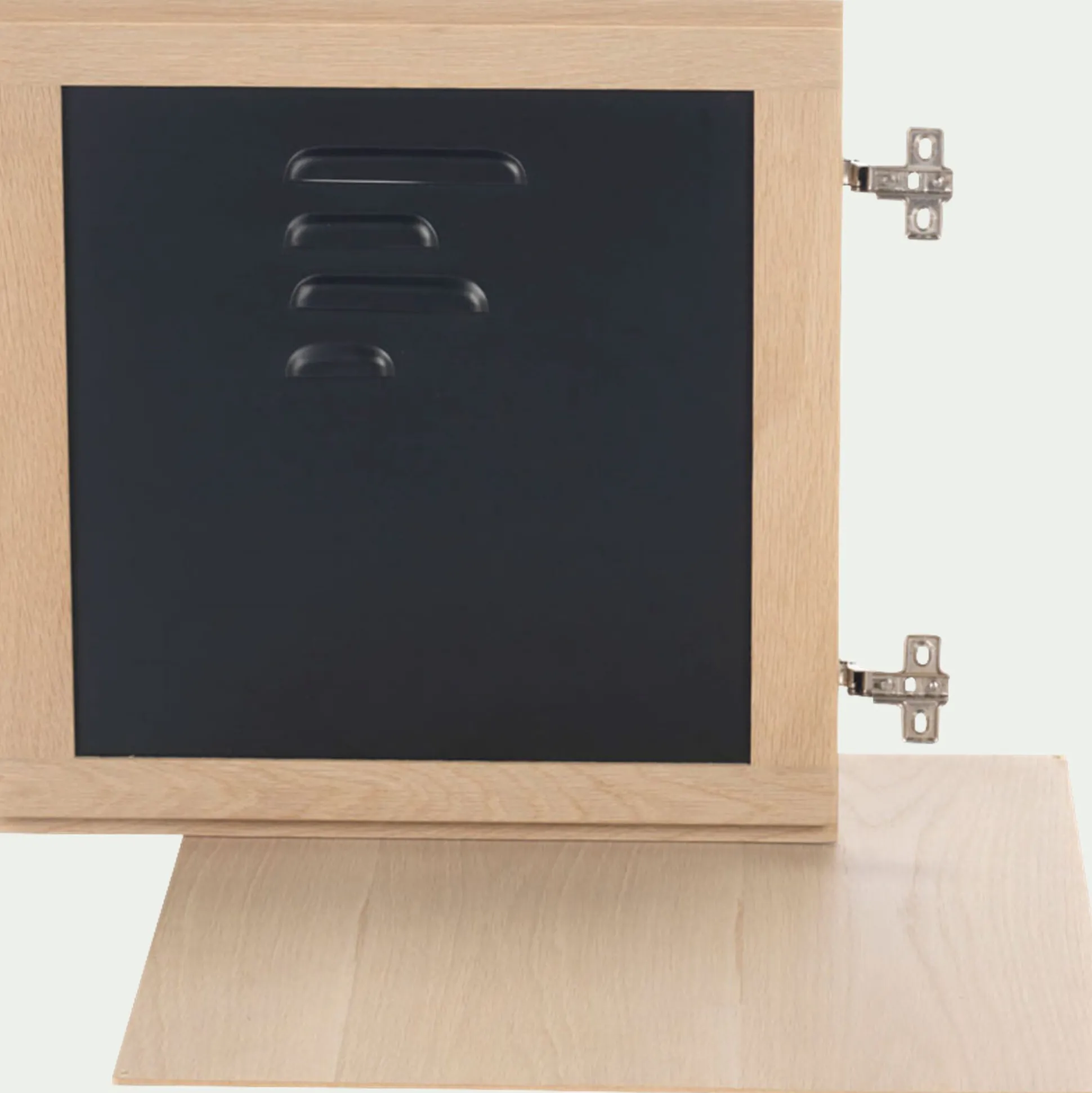 Porte en placage chêne et acier - noir