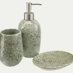 Porte savon en faïence - vert