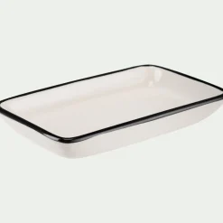 Porte savon rectangle en grès - blanc L23cm