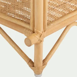 Porte-plante double sellette en rotin - naturel