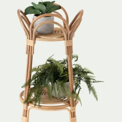 Porte-plante rond en rotin - naturel
