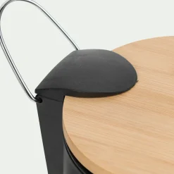 Poubelle en métal et bambou 2,5L - noir