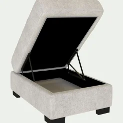 Pouf avec coffre en tissu Monclar - beige roucas