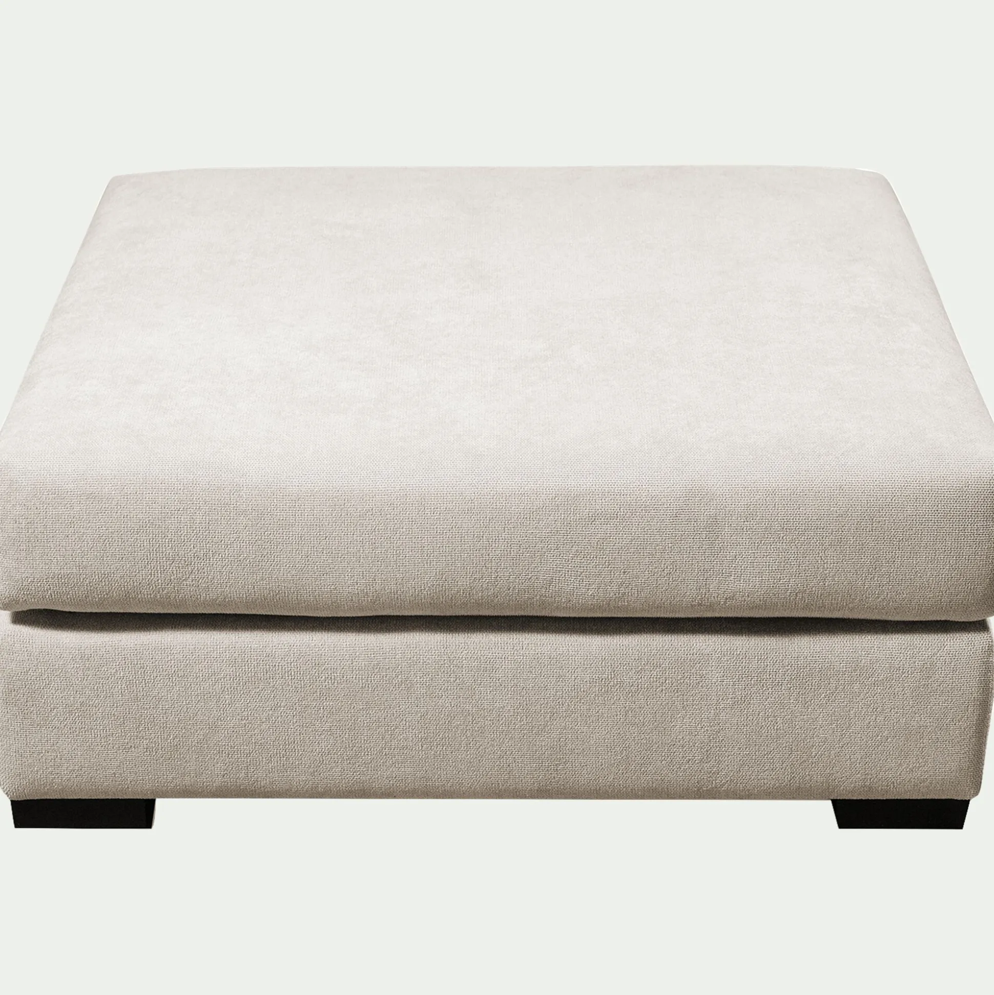 Pouf carré en tissu Bloq - beige roucas