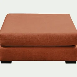 Pouf carré en tissu Genesis - brun rustrel