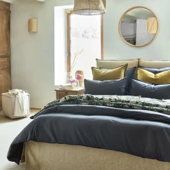 Pouf cubique en coton - beige D45xH45cm