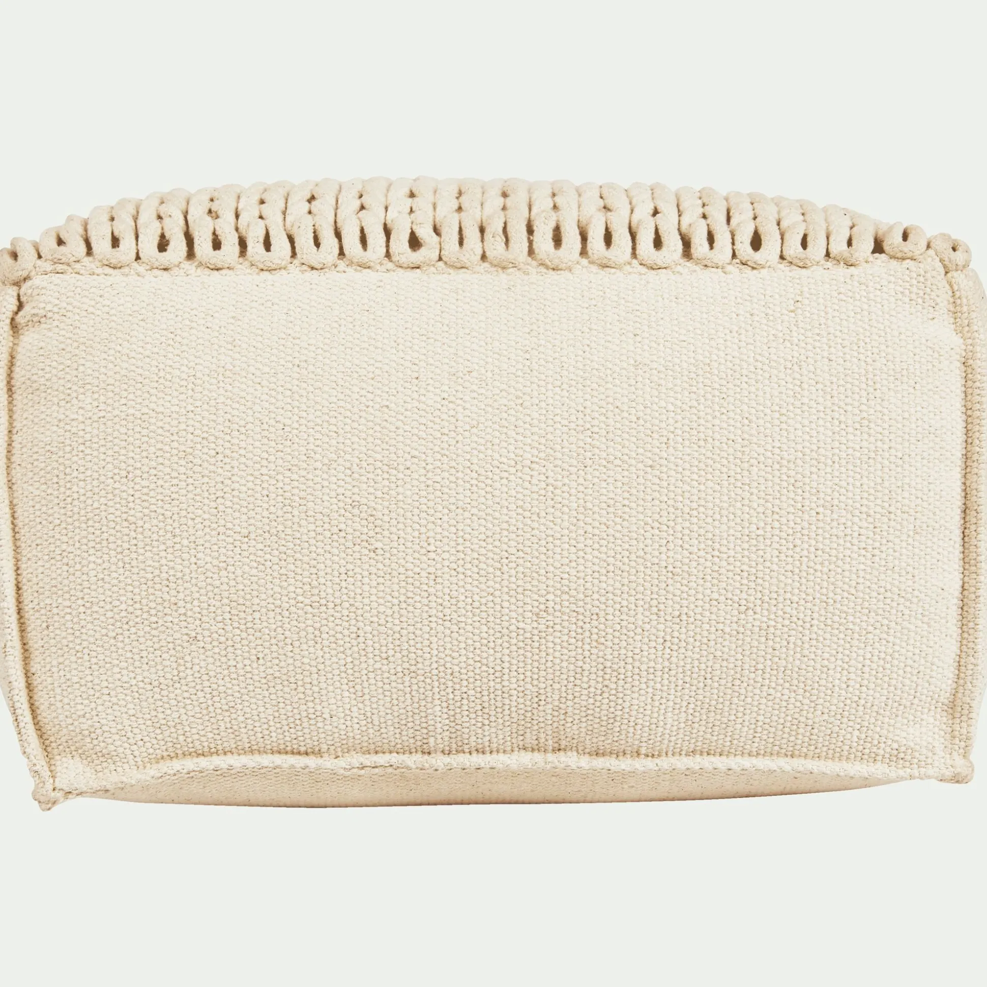 Pouf cubique en coton - beige D50xH28cm