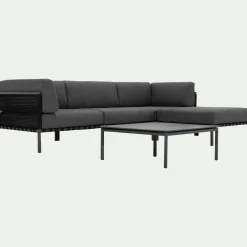 Pouf de jardin en aluminium - gris anthracite