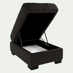 Pouf en cuir avec coffre - marron