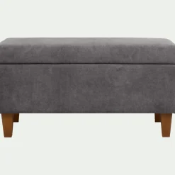 Pouf en tissu avec coffre - gris restanque