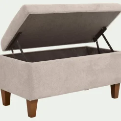 Pouf en tissu avec coffre - beige roucas