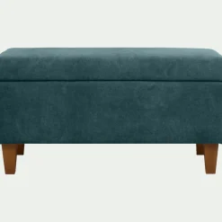 Pouf en tissu avec coffre - bleu figuerolles