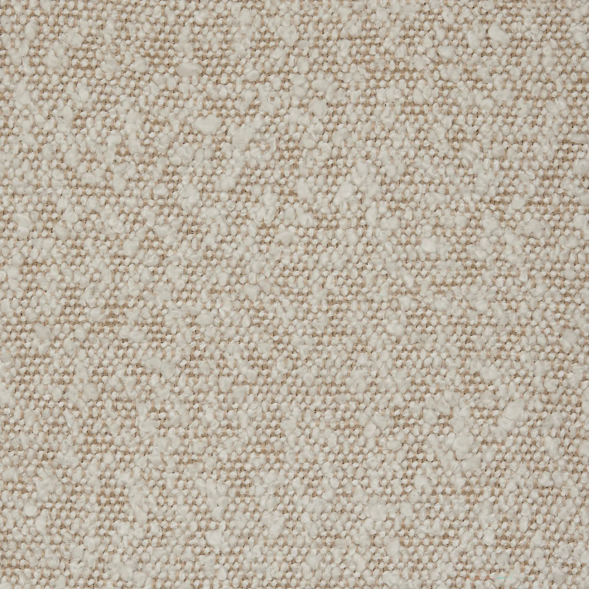 Pouf en tissu bouclette - blanc écru