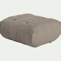 Pouf en tissu bouclette - gris clair