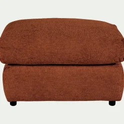 Pouf en tissu chenille - brun rustrel