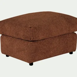 Pouf en tissu chenille - brun rustrel