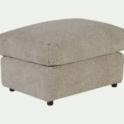 Pouf en tissu chenille - beige roucas
