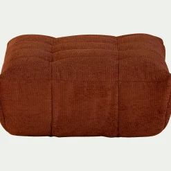 Pouf en tissu chenille - brun rustrel