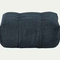 Pouf en tissu chenille - bleu marine