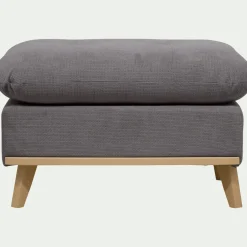 Pouf en tissu crown - gris restanque