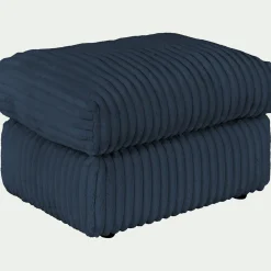 Pouf en tissu côtelé - bleu calabrun