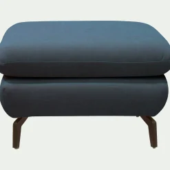 Pouf en tissu doux tramé - bleu