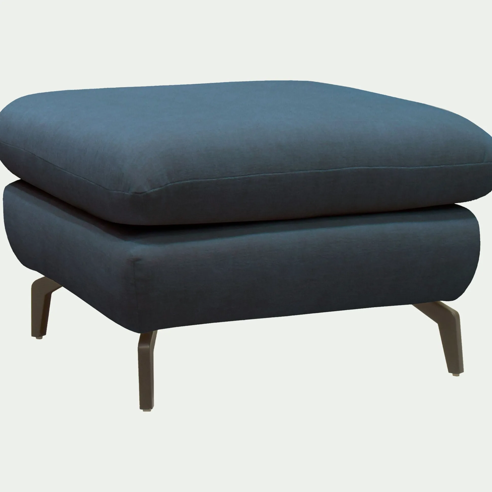 Pouf en tissu doux tramé - bleu