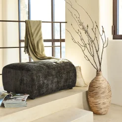 Pouf en tissu Eden - vert cèdre