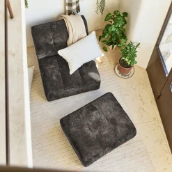 Pouf en tissu Eden - vert cèdre