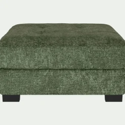 Pouf en tissu Genesis avec coffre - vert cèdre