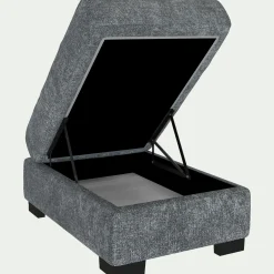 Pouf en tissu Genesis avec coffre - gris ardoise