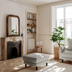 Pouf en tissu joint - gris borie