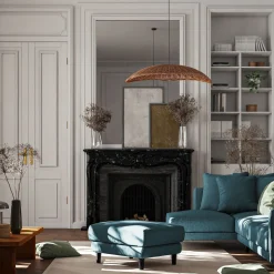 Pouf en tissu monclar - bleu niolon