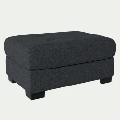 Pouf en tissu pop avec coffre - gris anthracite