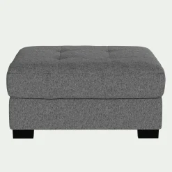 Pouf en tissu pop avec coffre - gris