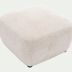 Pouf en tissu Raven - blanc écru