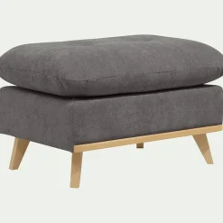 Pouf en tissu storm - gris moyen