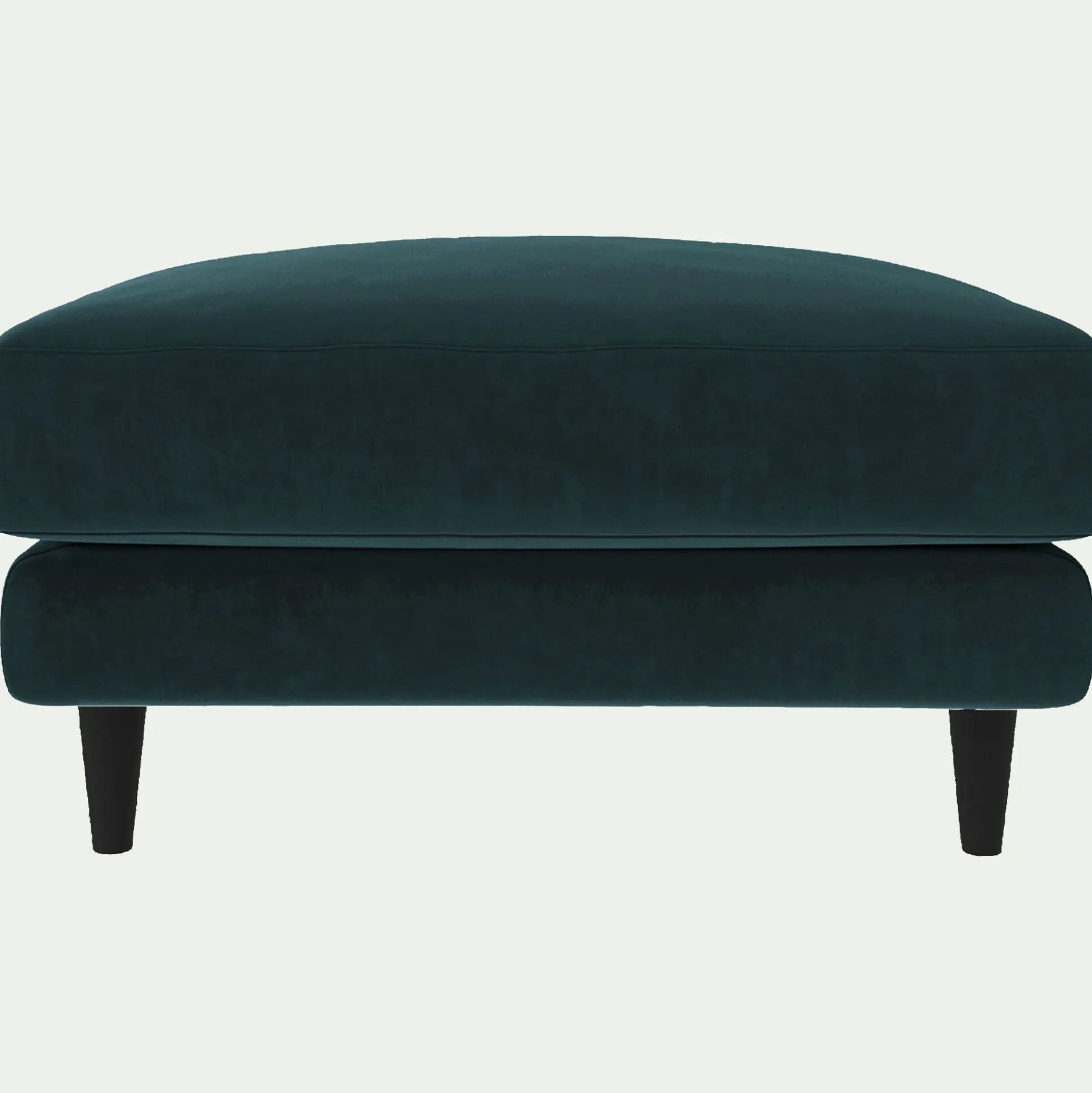 Pouf en tissu velvet - bleu foncé