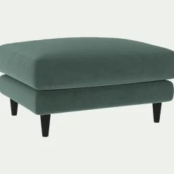 Pouf en tissu velvet - vert sauge