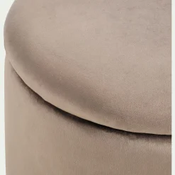Pouf en velours avec coffre de rangement - gris H43cm