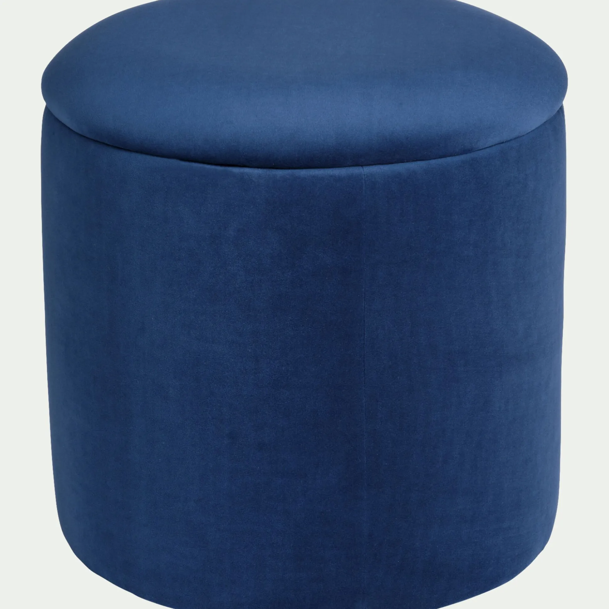 Pouf en velours avec coffre de rangement - bleu H43cm