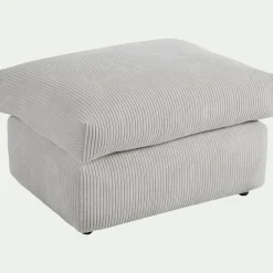 Pouf en velours côtelé - gris borie