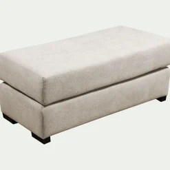Pouf rectangulaire en tissu Bloq - beige roucas