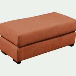 Pouf rectangulaire en tissu Genesis - brun rustrel