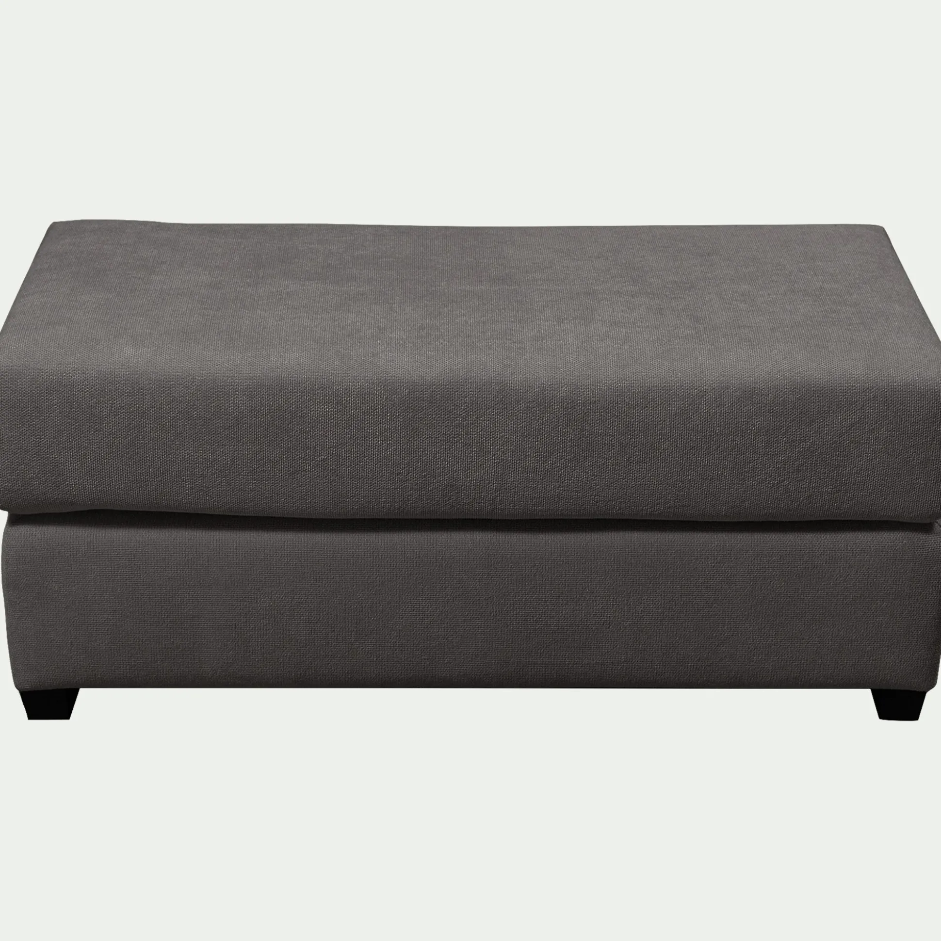 Pouf rectangulaire en tissu Bloq - gris anthracite