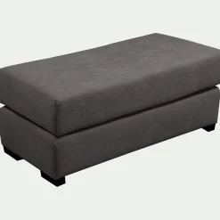 Pouf rectangulaire en tissu Bloq - gris anthracite
